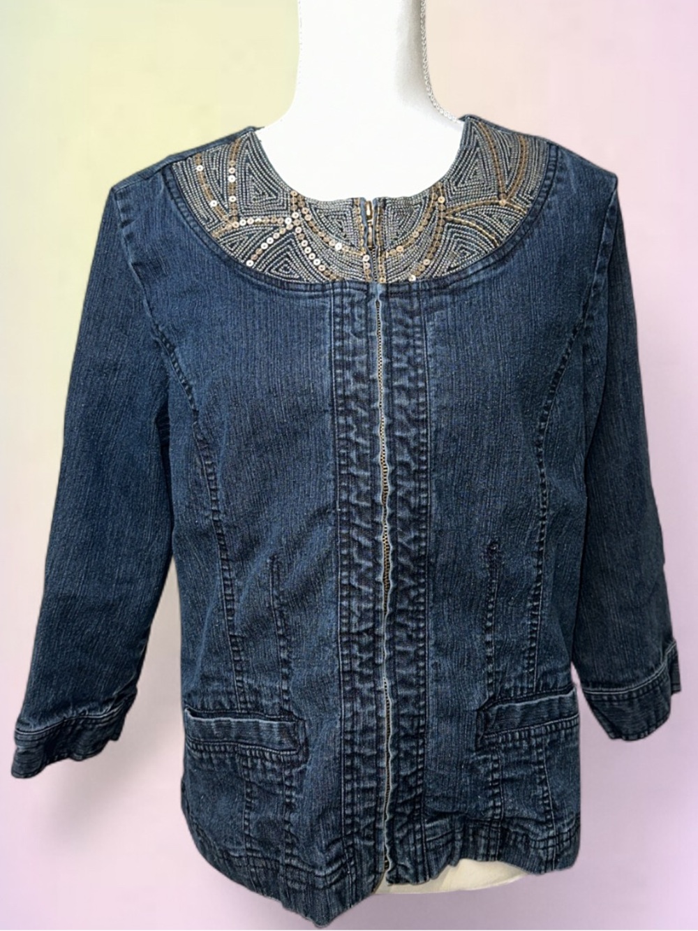 Gorgeous beaded denim jacket